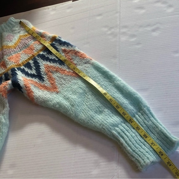 A New Day Woman’s Mint Green Fair Isle Crew Neck Pullover Sweater Plus Size 1X - Picture 13 of 14